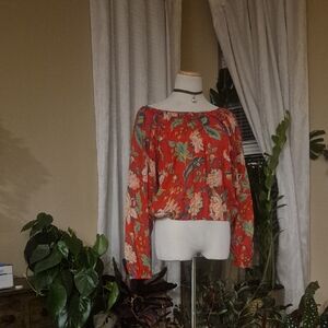 Vibrant Floral Off-Shoulder Top